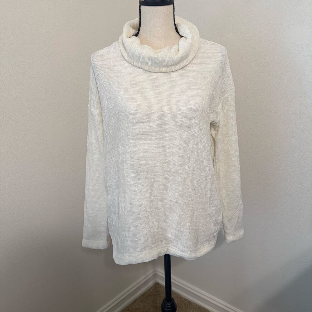 J. Jill Ivory Cozy Chenille Turtleneck Sweater Womens XS EUC